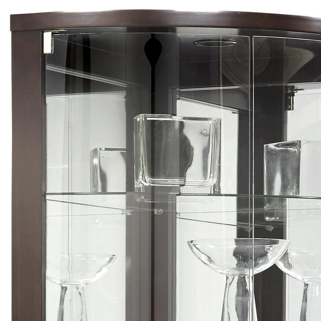 Curved 5 Shelf Corner Curio Cabinet - Frankwebs