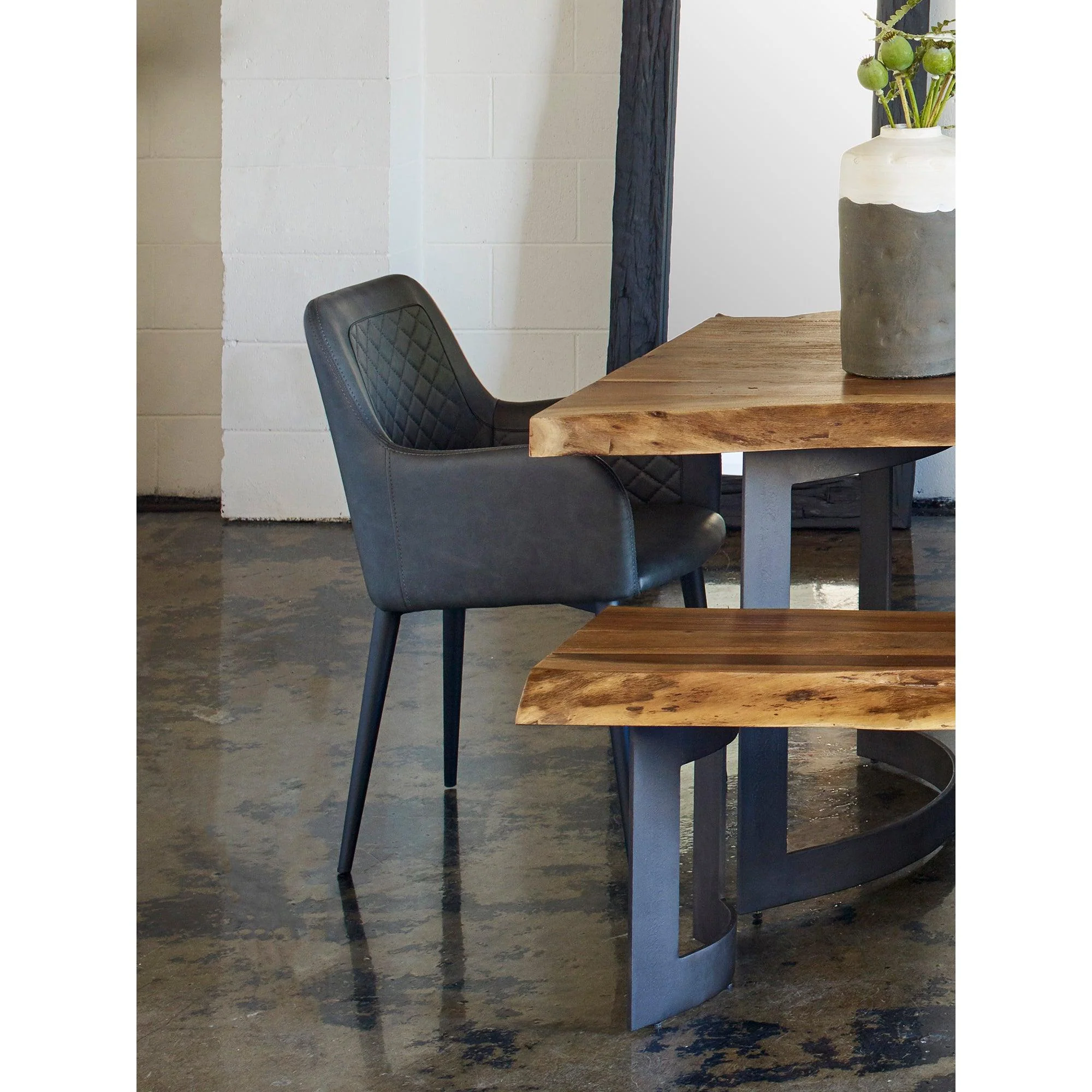 Cantata Dining Chair Mayon Black Vegan Leather - Set Of Two - Frankwebs