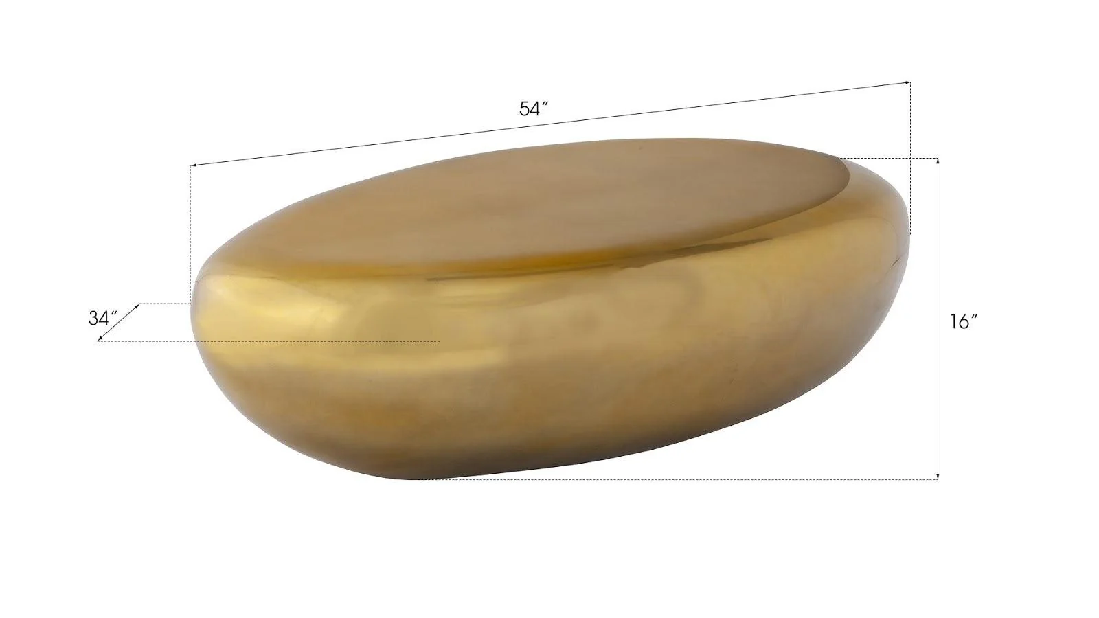 River Stone Coffee Table, Large, Liquid Gold - Frankwebs