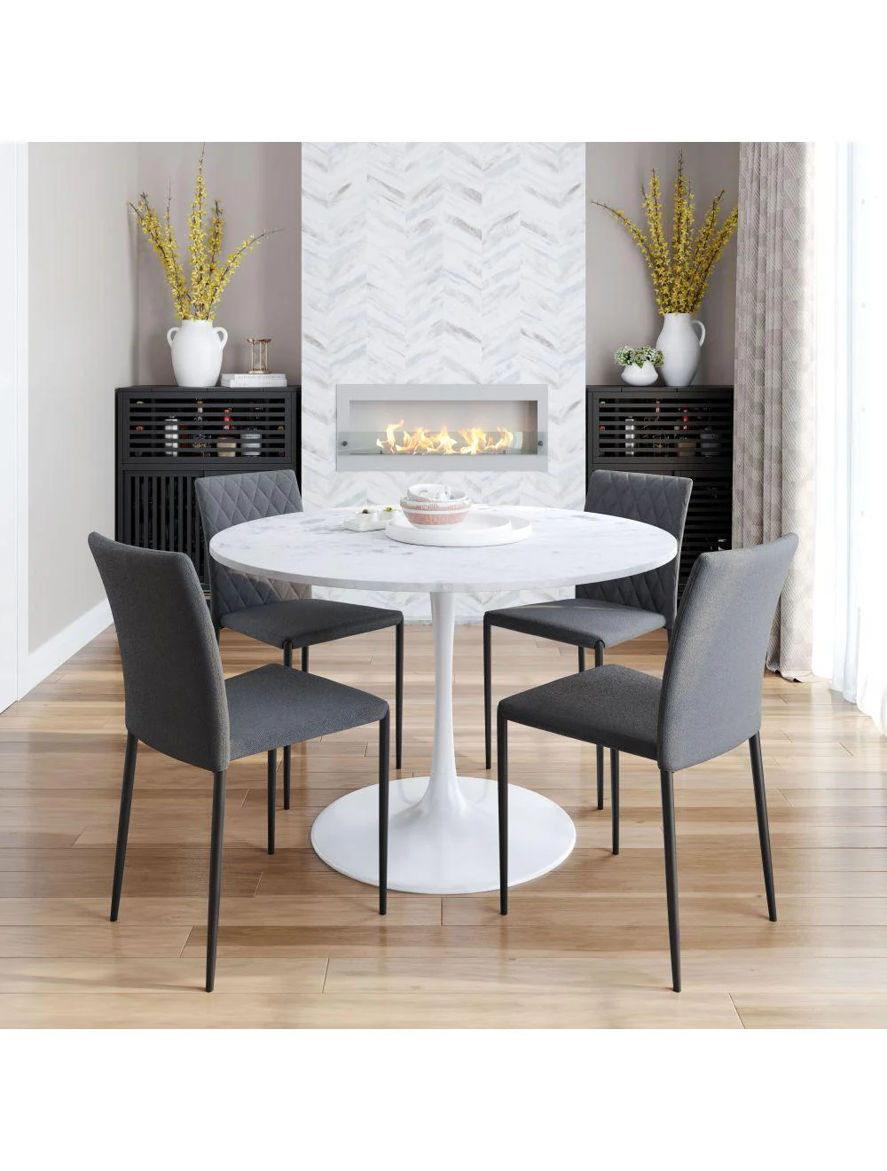 Harve Dining Chair (Set of 2) Gray - Frankwebs