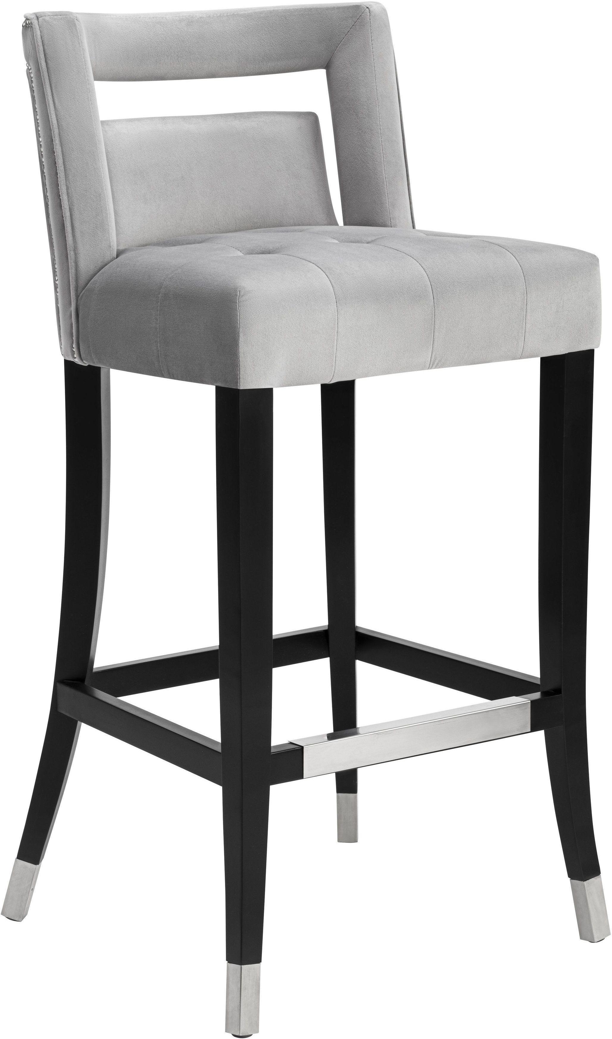 Hart Grey Velvet Bar Stool - Frankwebs