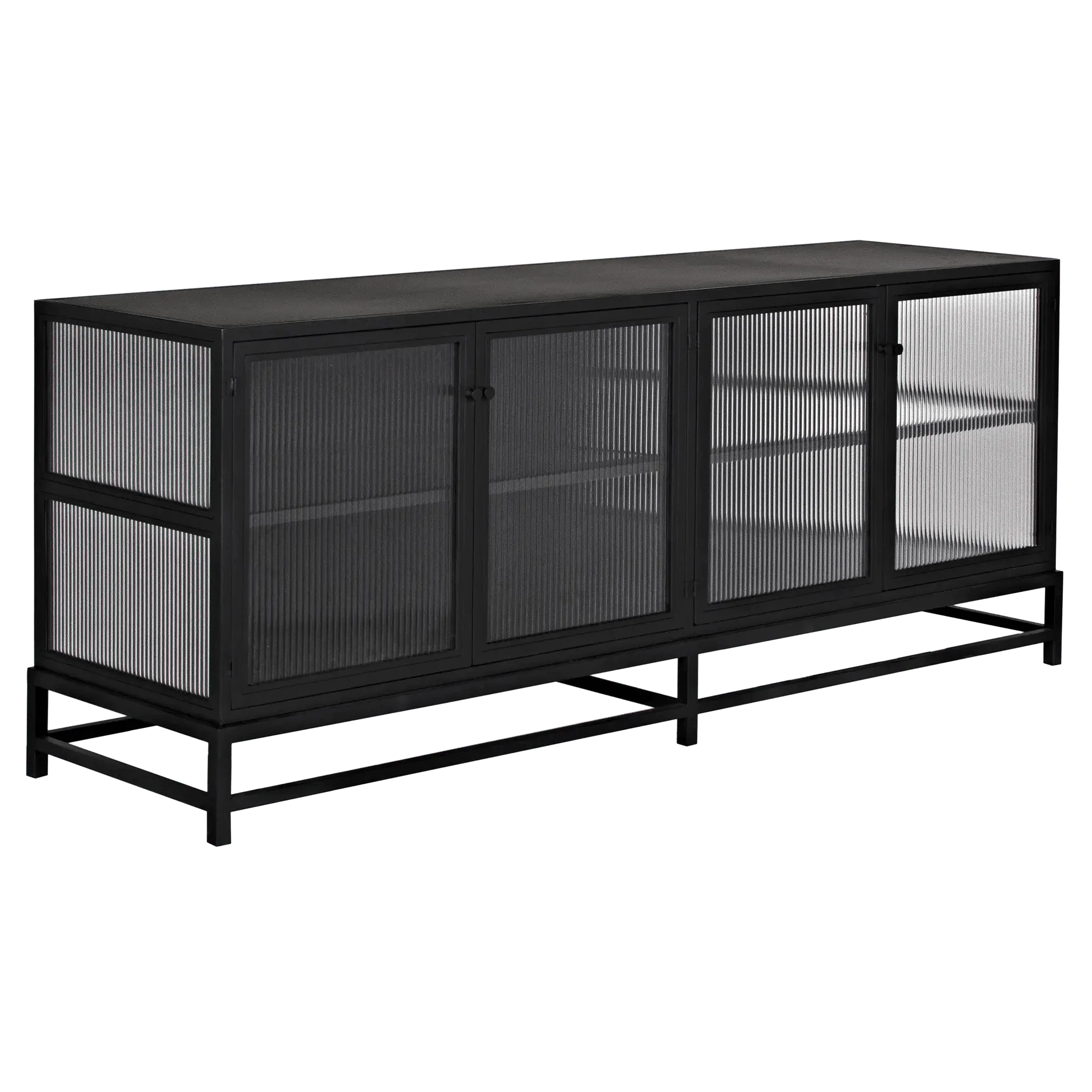 Chandler 4 Door Sideboard, Black Steel - Frankwebs