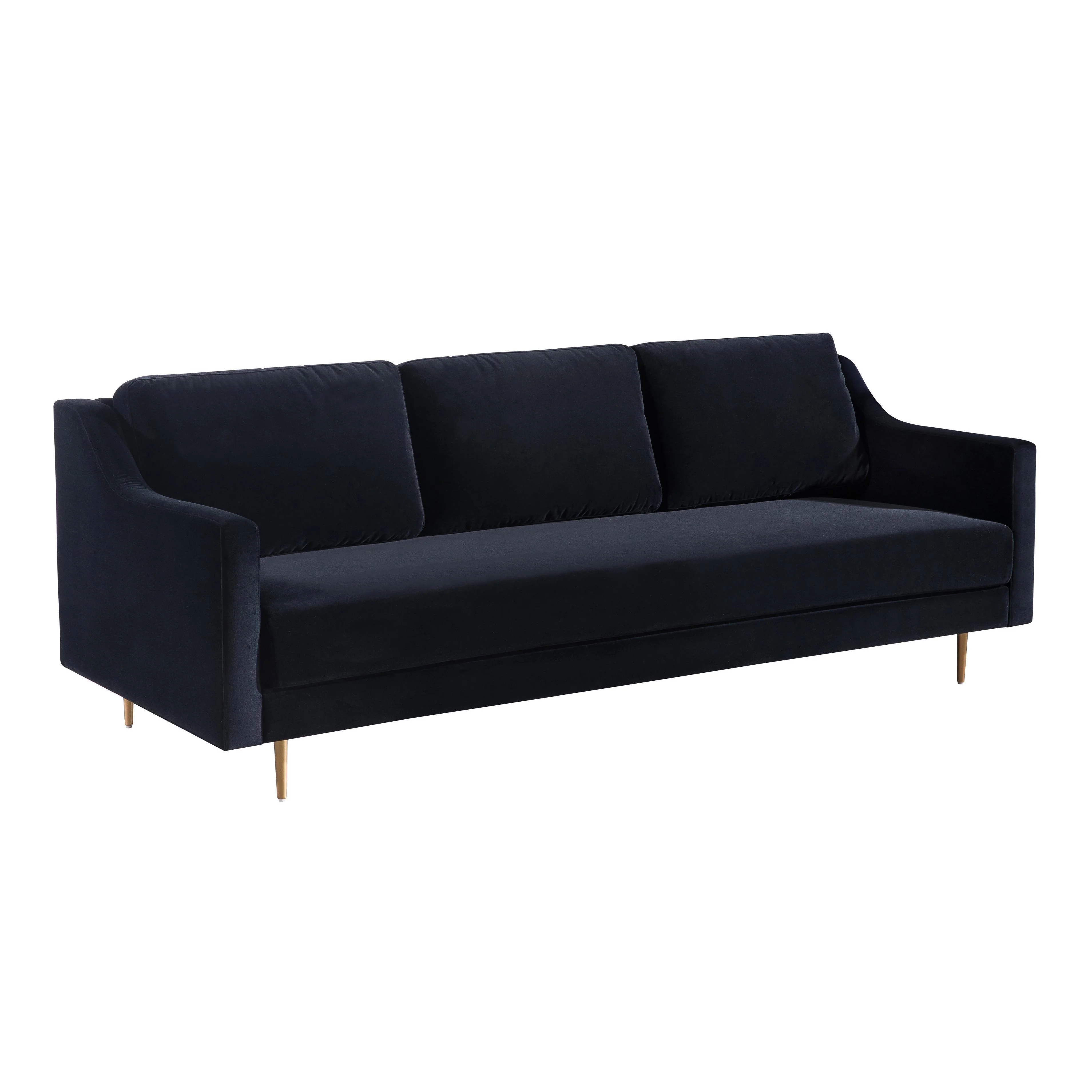 Milan Black Velvet Sofa - Frankwebs