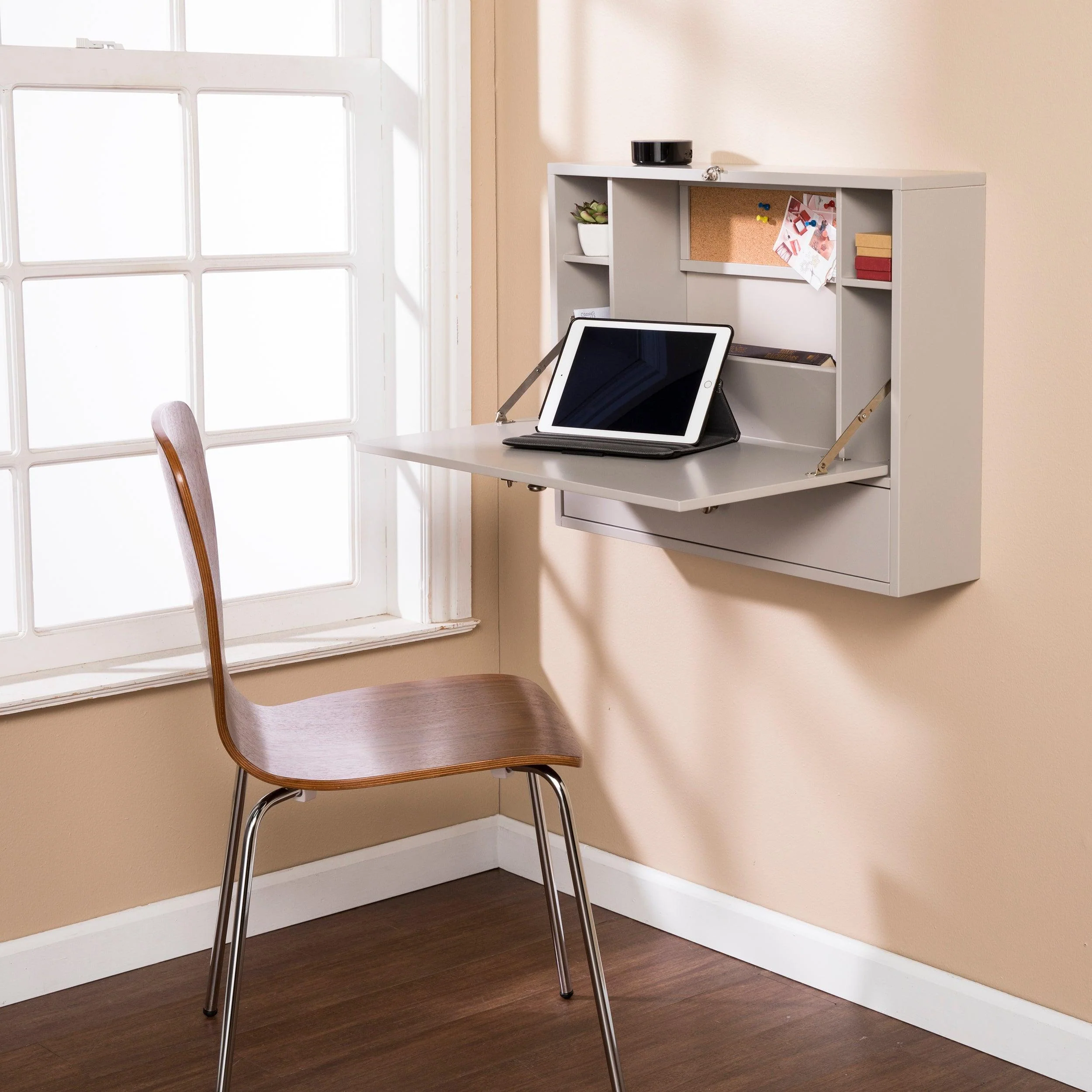 Benwick Wall Mount Laptop Desk - Universal Style- Gray - Frankwebs