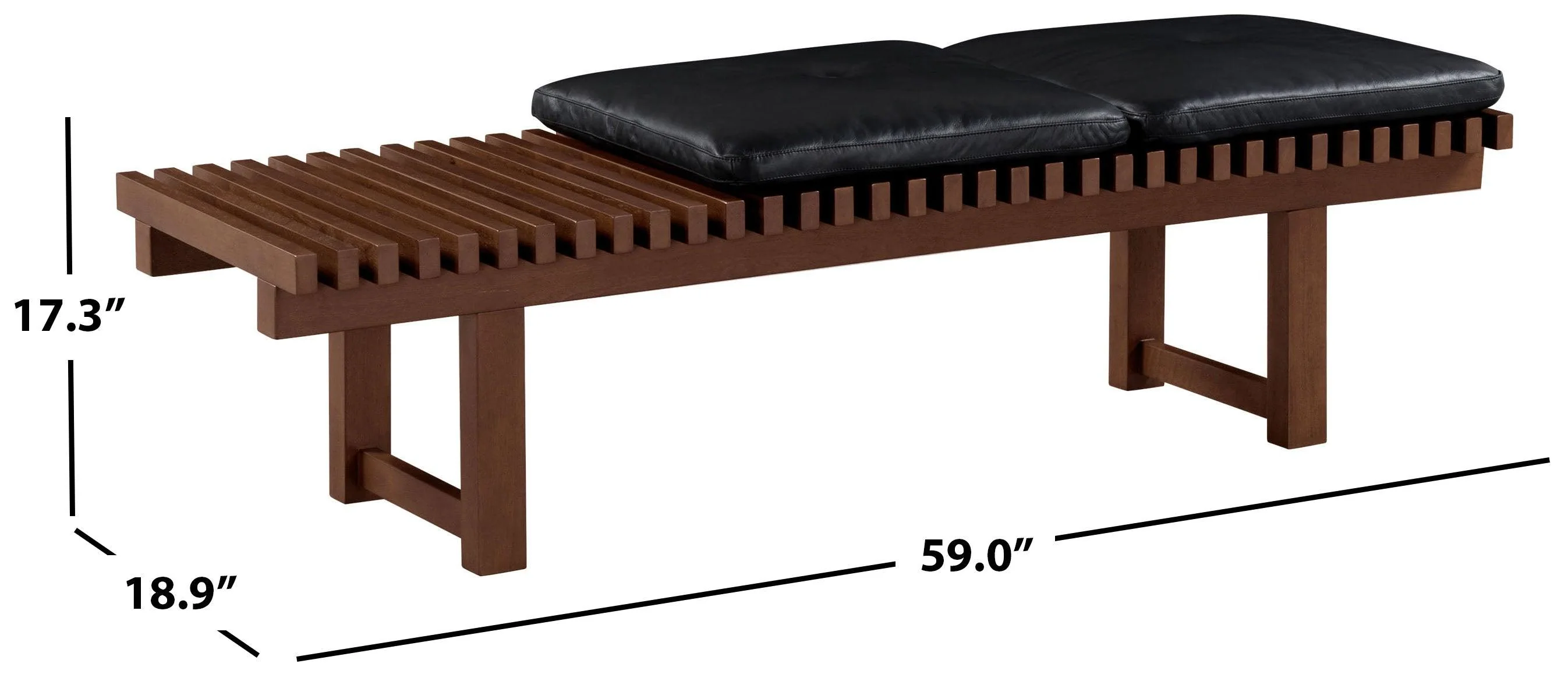 BOLIVAR LEATHER AND WOOD BENCH - Frankwebs