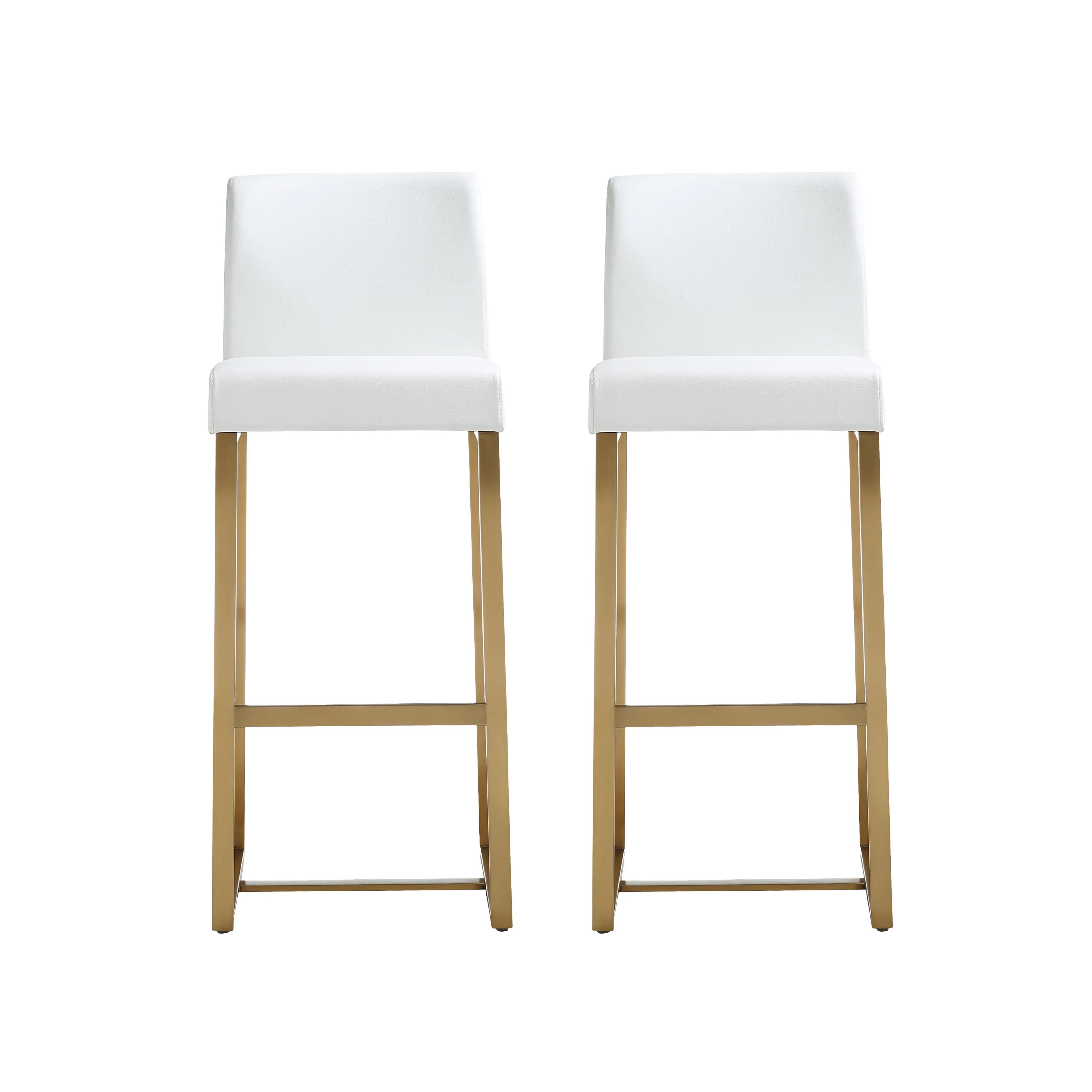 Denmark White Gold Steel Barstool (Set of 2) - Frankwebs