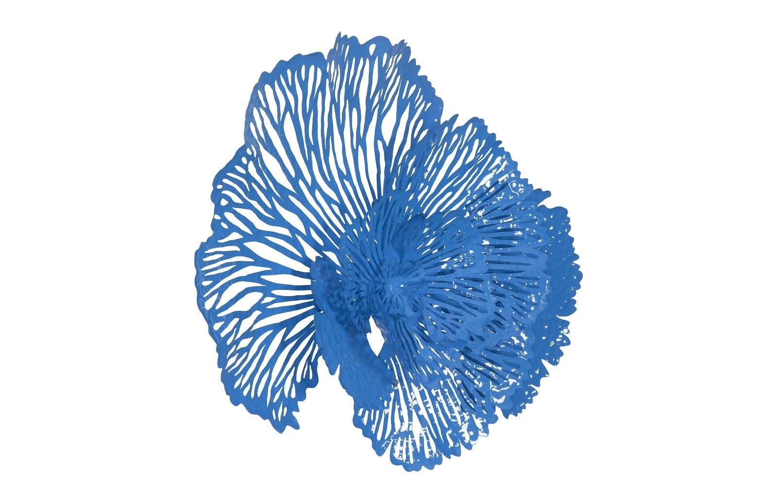 Flower Wall Art, Medium, Blue, Metal - Frankwebs