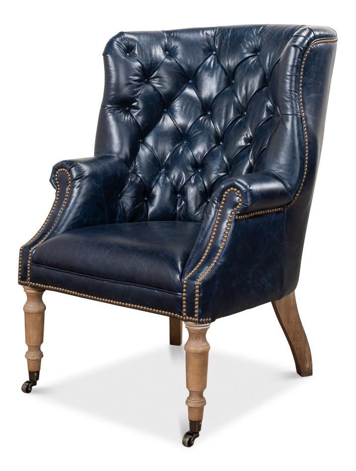 Welsh Blue Leather Chair - Frankwebs