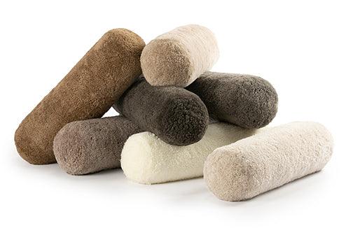 Short Wool Curly Sheepskin Bolster Cushion - Frankwebs