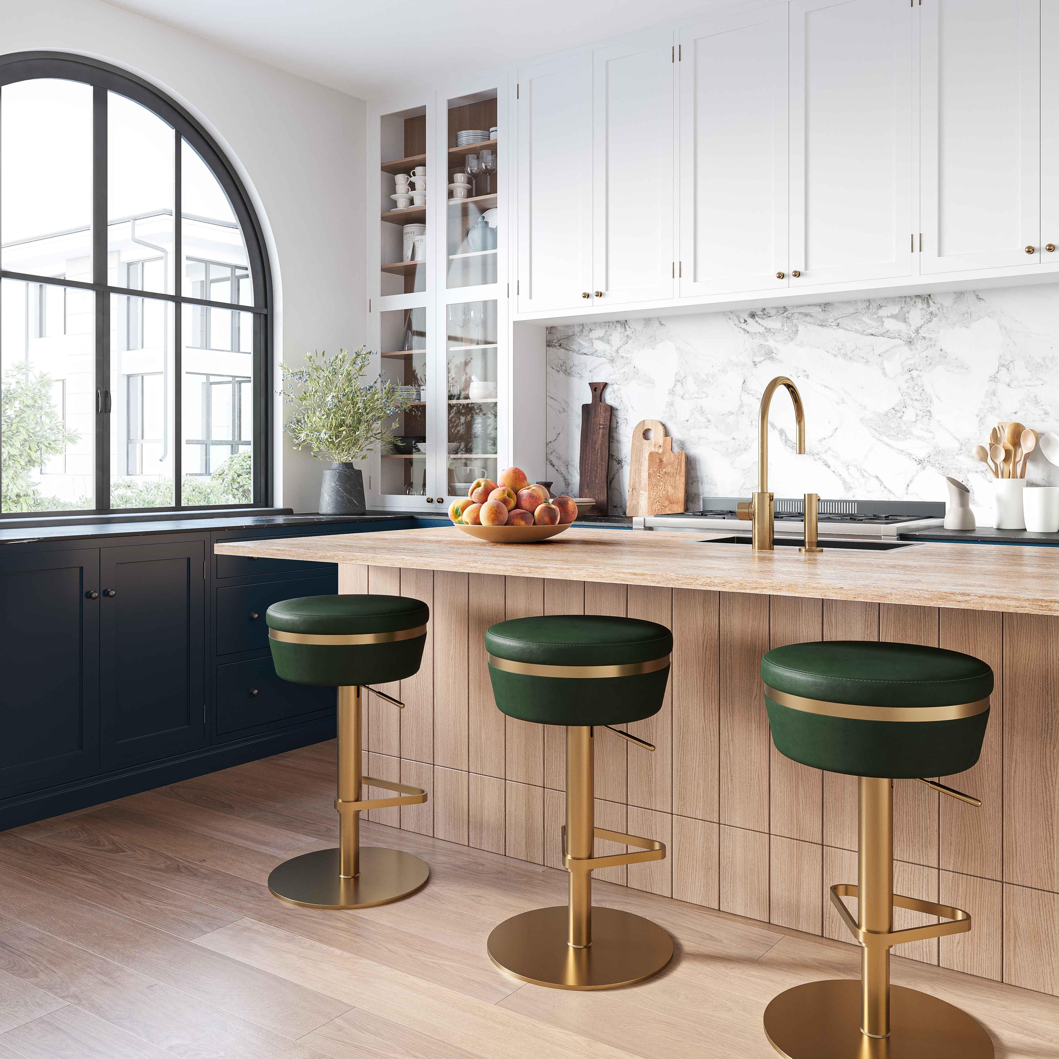 Astro Malachite Green and Gold Adjustable Stool - Frankwebs