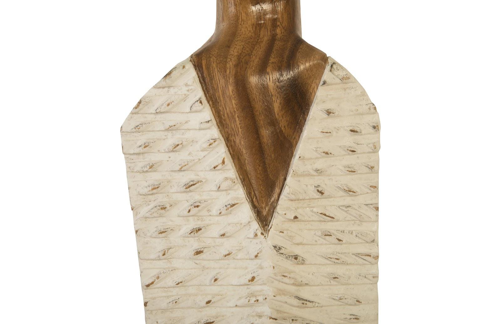 Vested Female Sculpture, Medium, Chamcha, Natural, White, Gold - Frankwebs