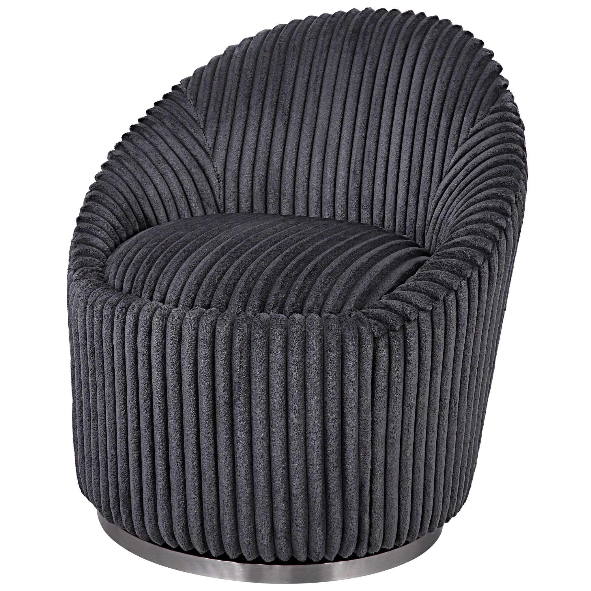 Crue Gray Fabric Swivel Chair - Frankwebs