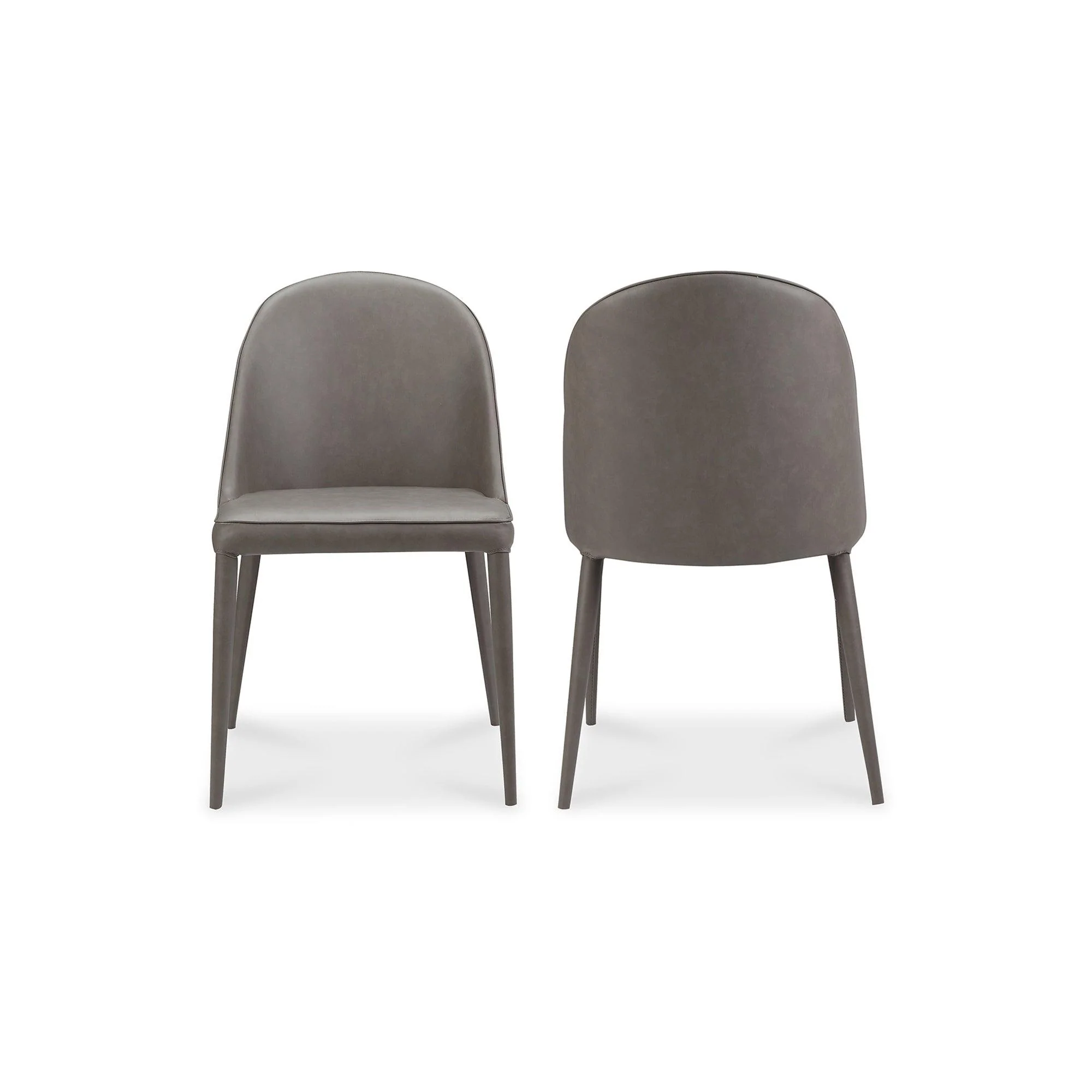 Burton Dining Chair Grey Vegan Leather - Set Of Two - Frankwebs