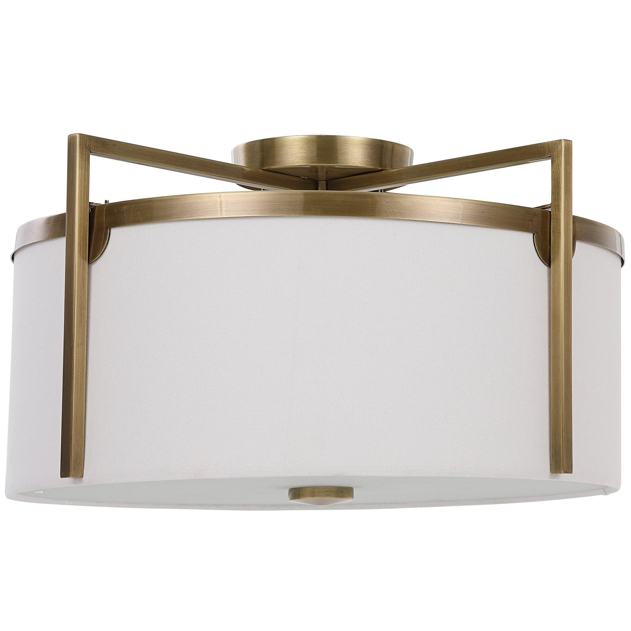 COLFAX BRASS 3 LIGHT SEMI FLUSH - Frankwebs