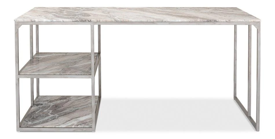 Open Desk With Shelves - Marble Top - Frankwebs