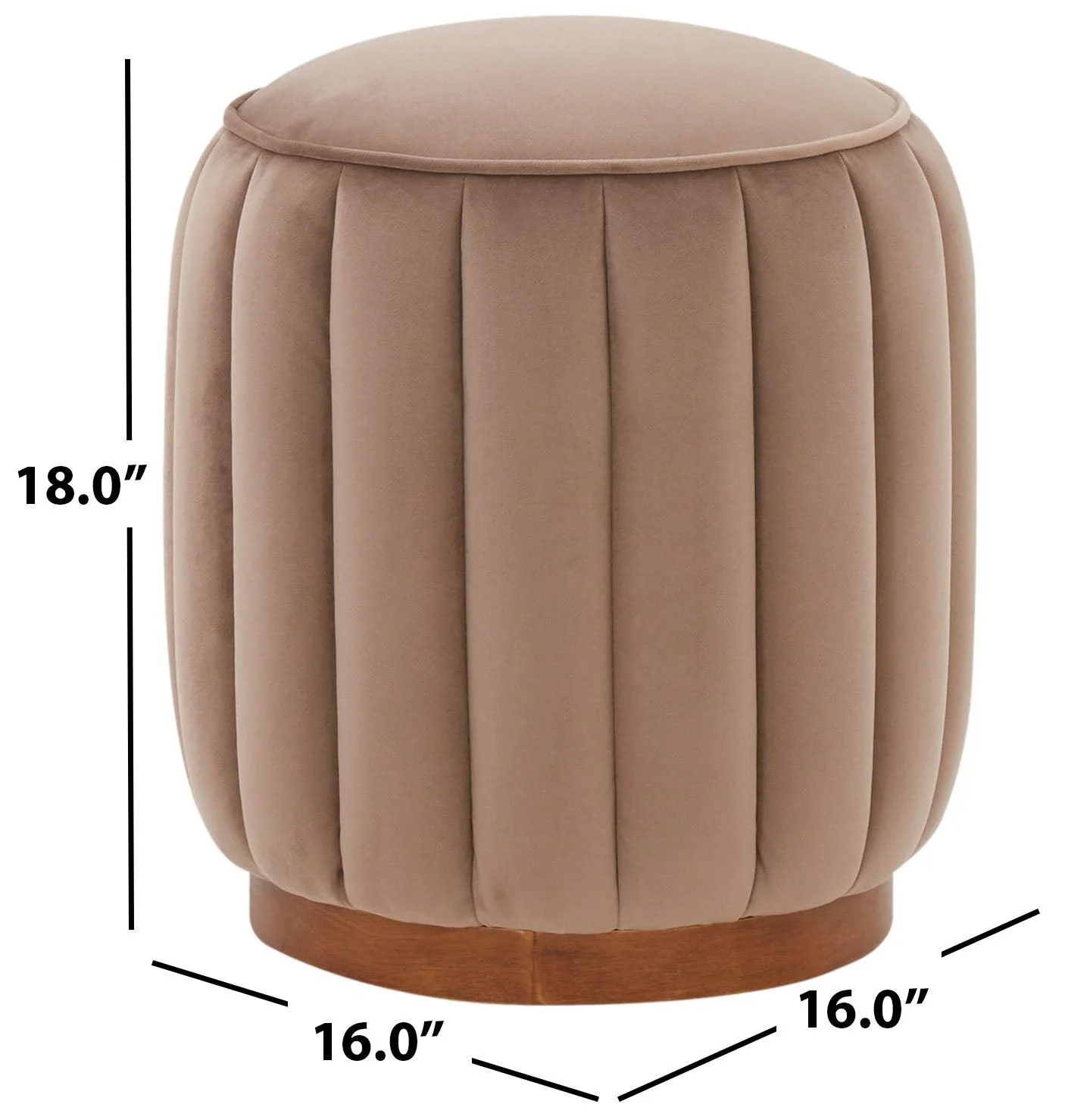 SHERRIE ROUND CHANNEL TUFTED OTTOMAN - Frankwebs