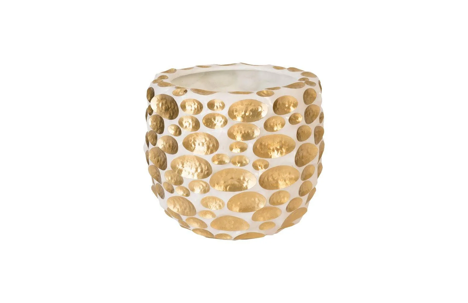 Bubbles Planter, Brass, White, SM - Frankwebs