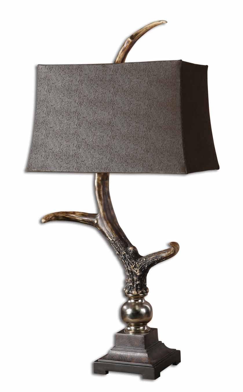 STAG HORN DARK SHADE TABLE LAMP - Frankwebs