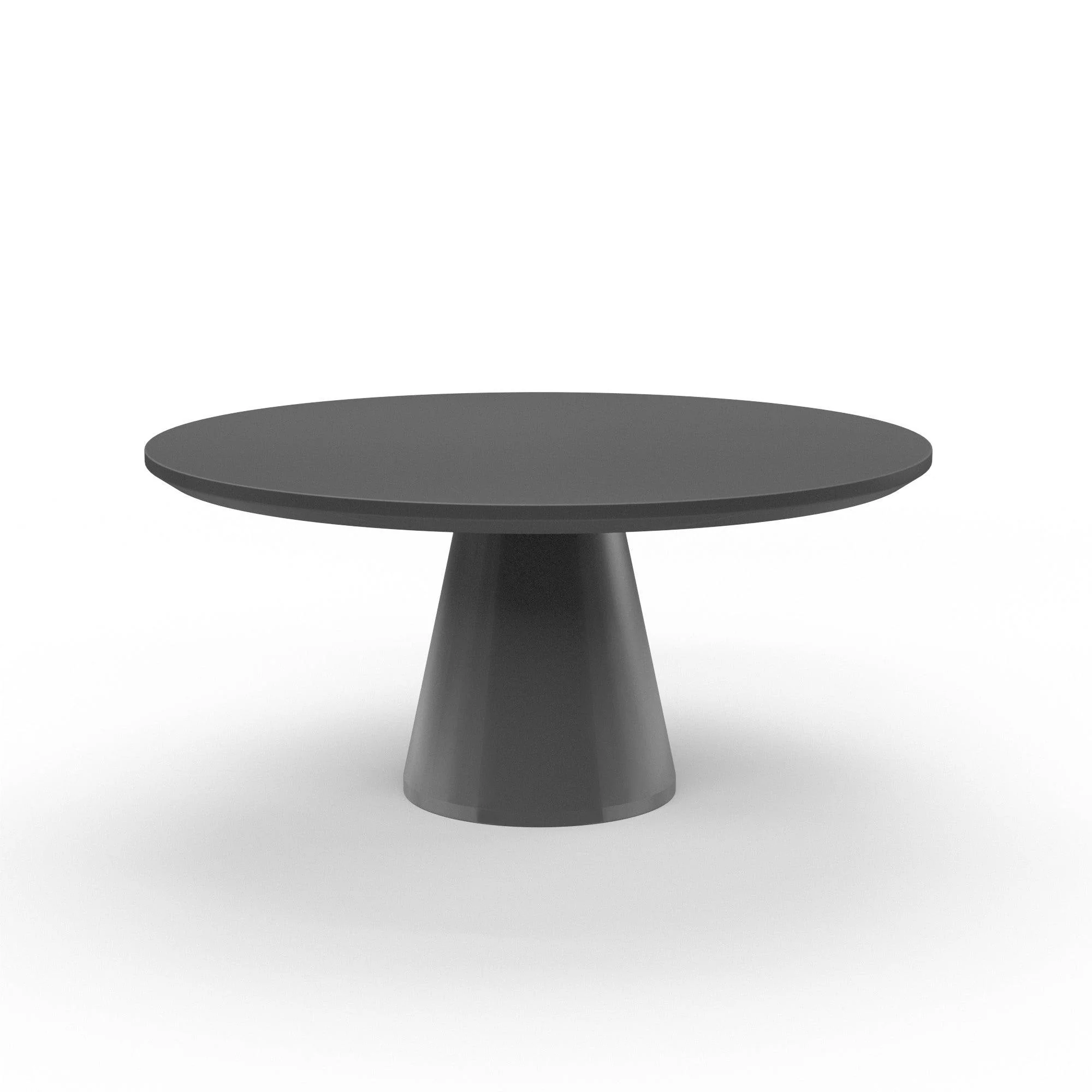 Pedestal Dining Table, Dark Gray Finish - Frankwebs