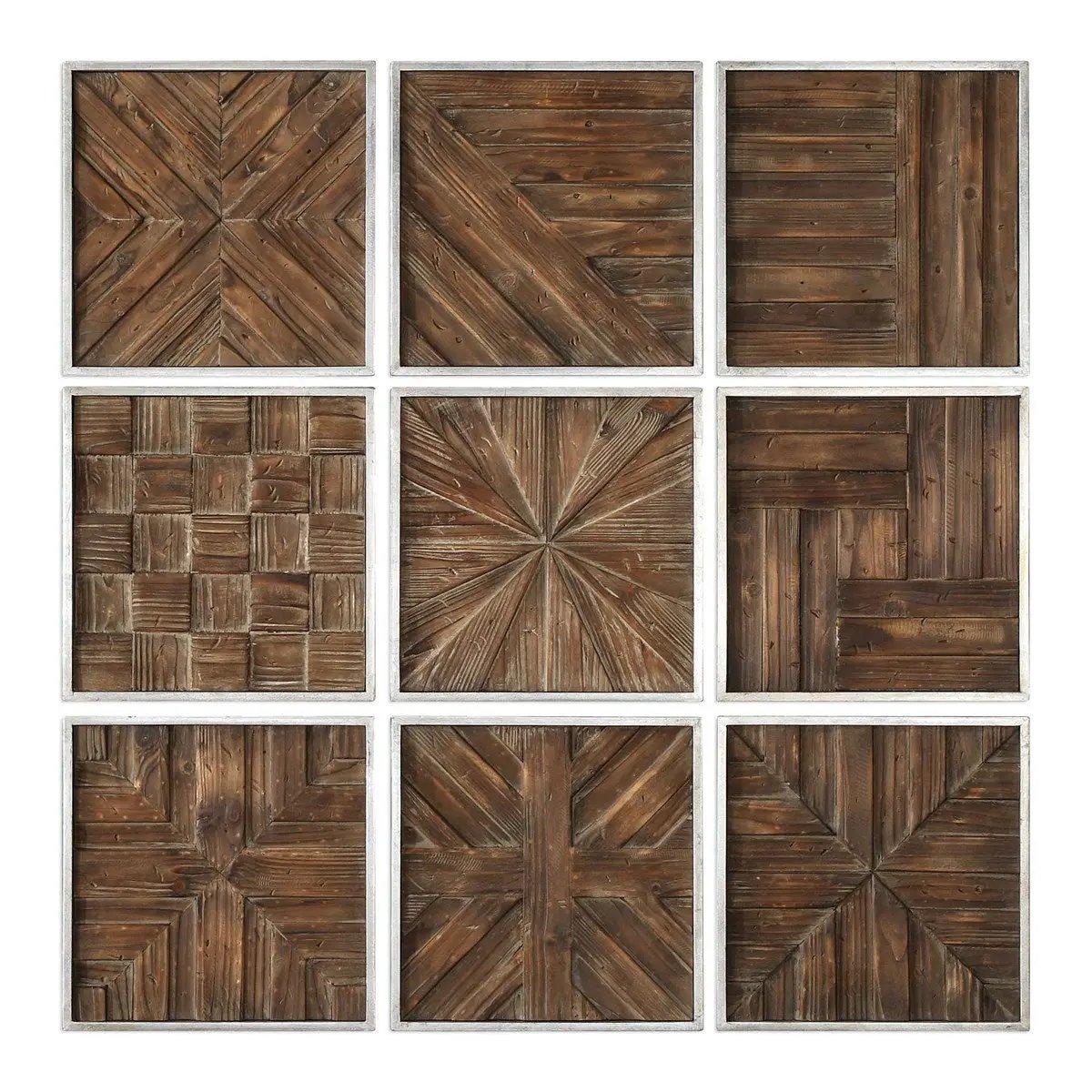 BRYNDLE SQUARES WOOD WALL DECOR - Frankwebs