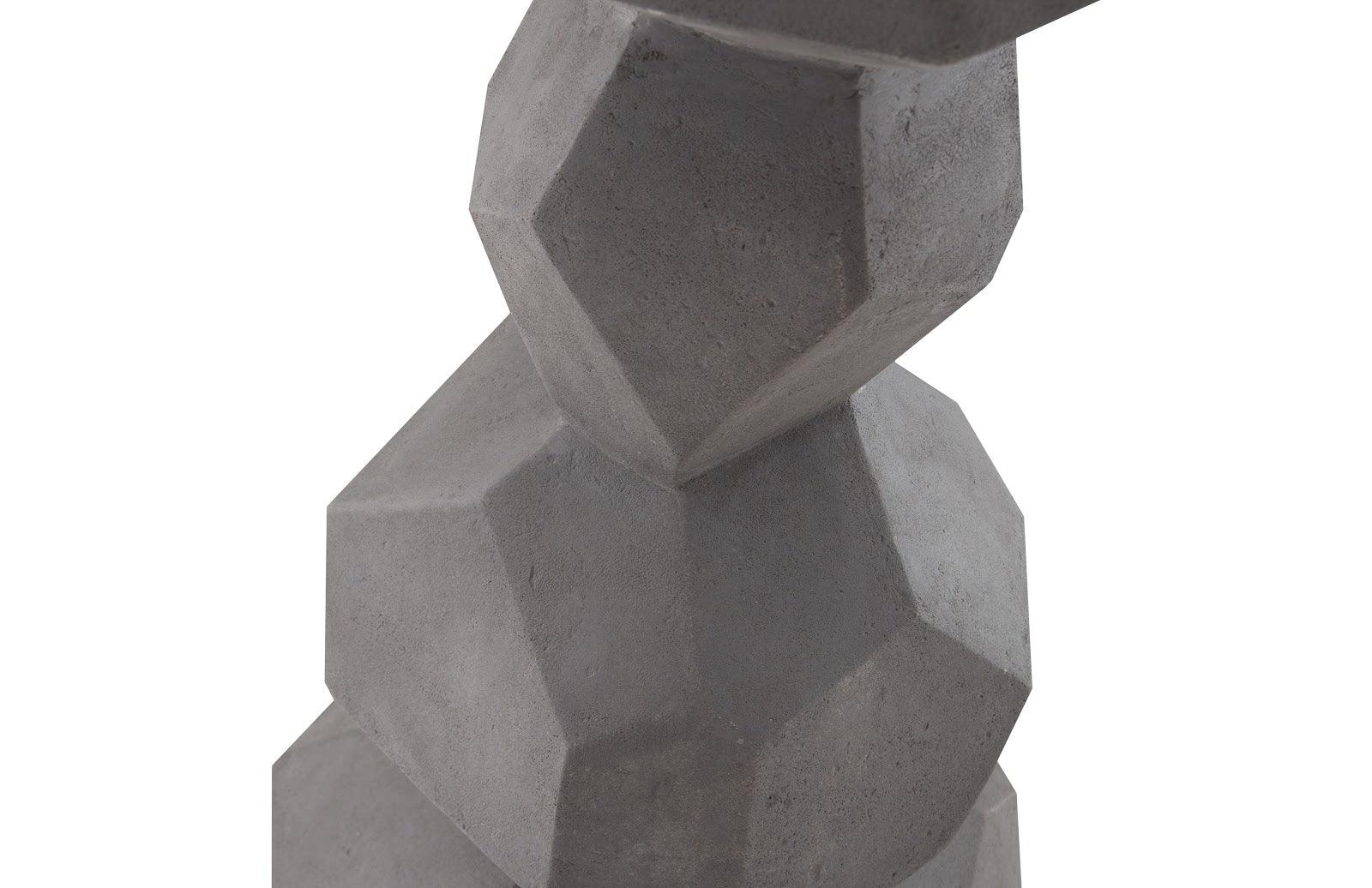 Faceted Rock Column Sculpture, Gray - Frankwebs