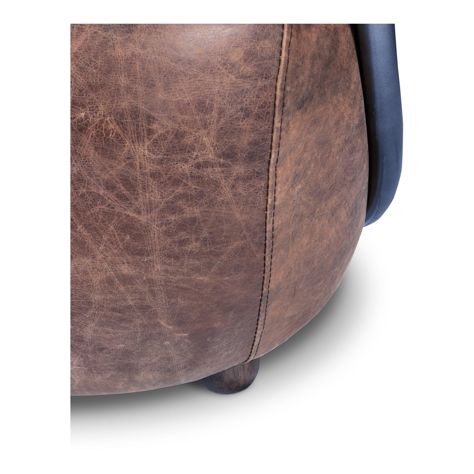 Carlisle Club Chair Grazed Brown Leather - Frankwebs