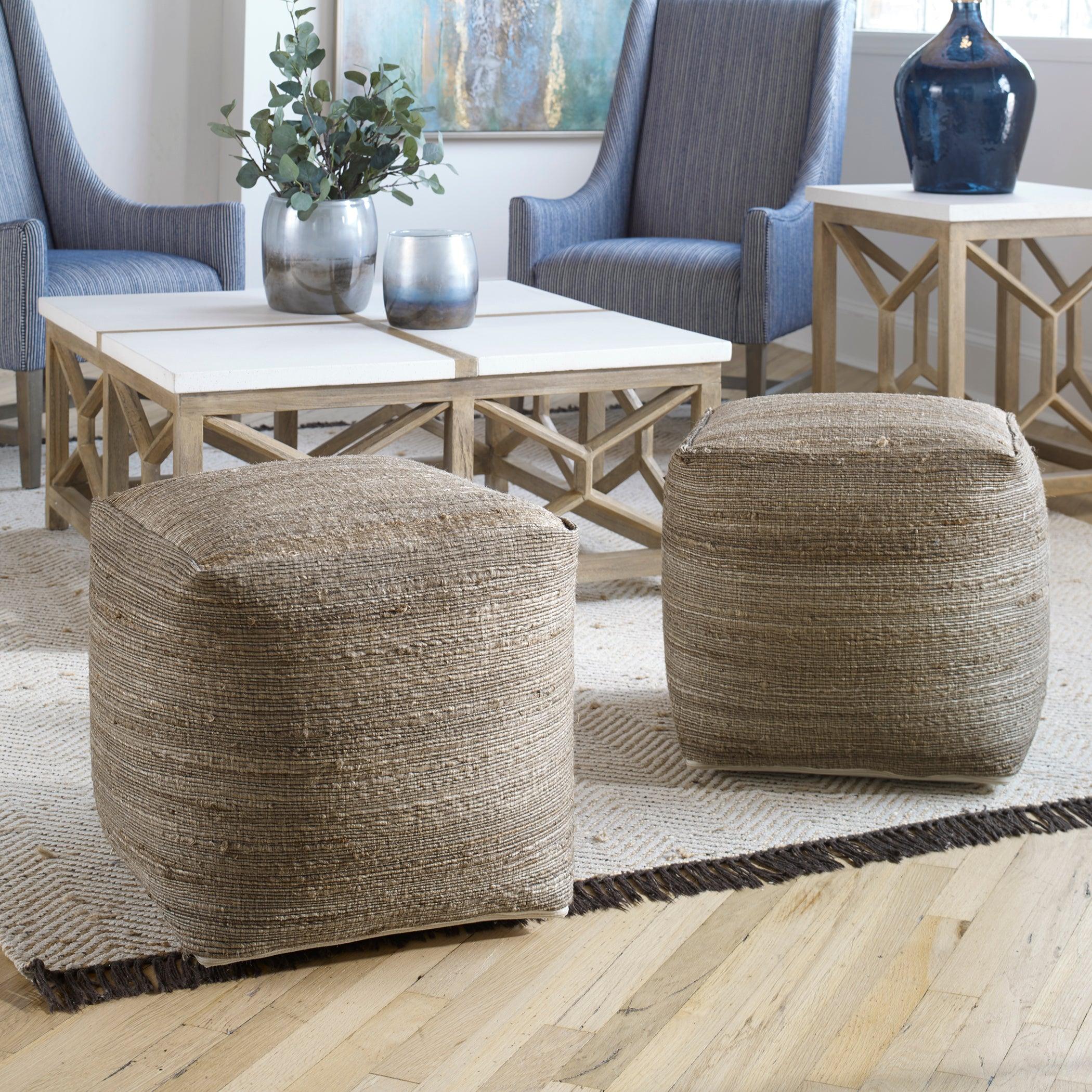 Shiro Beige Pouf - Frankwebs