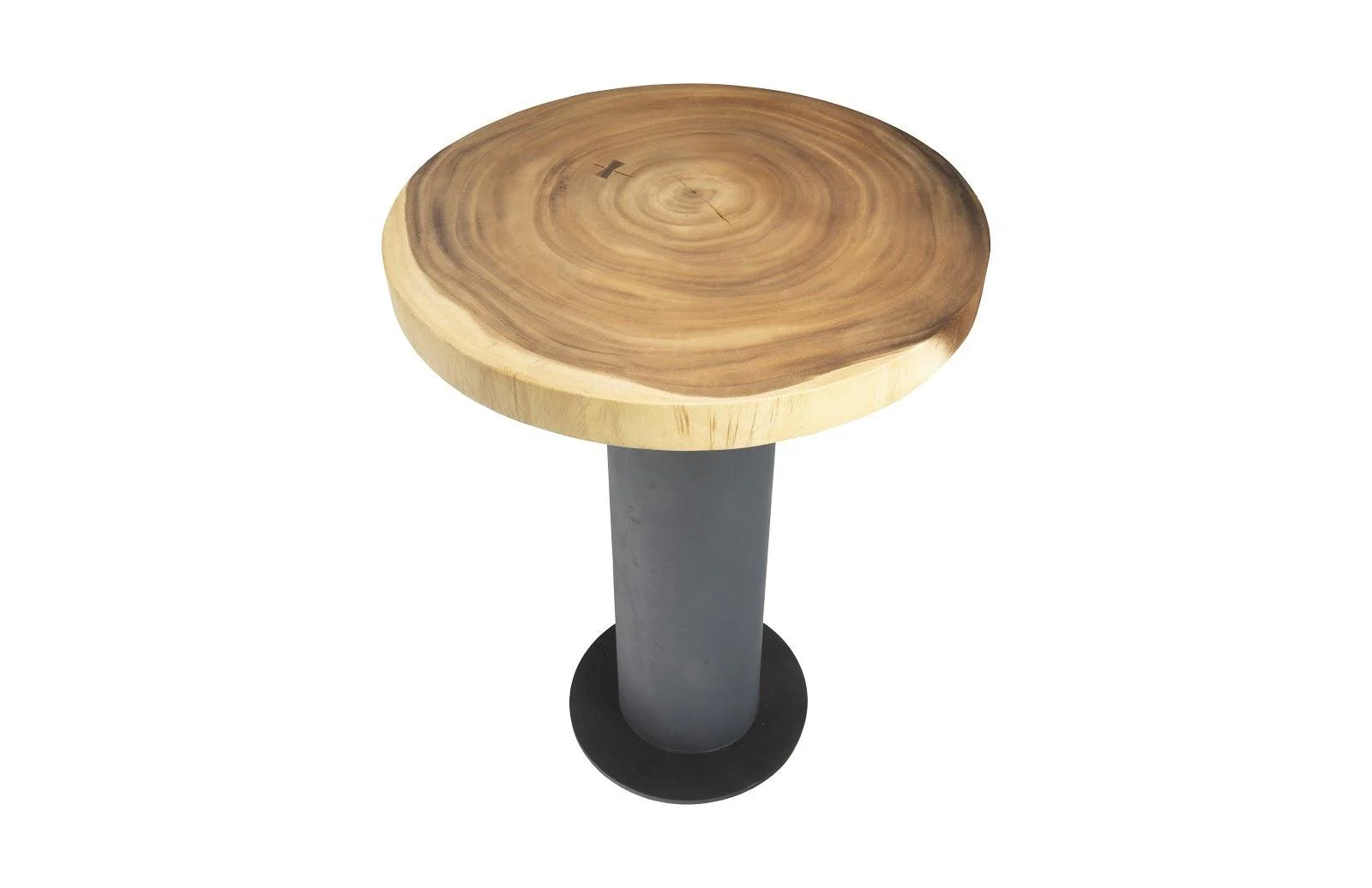 Concrete Bar Table, Chamcha Wood Top - Frankwebs