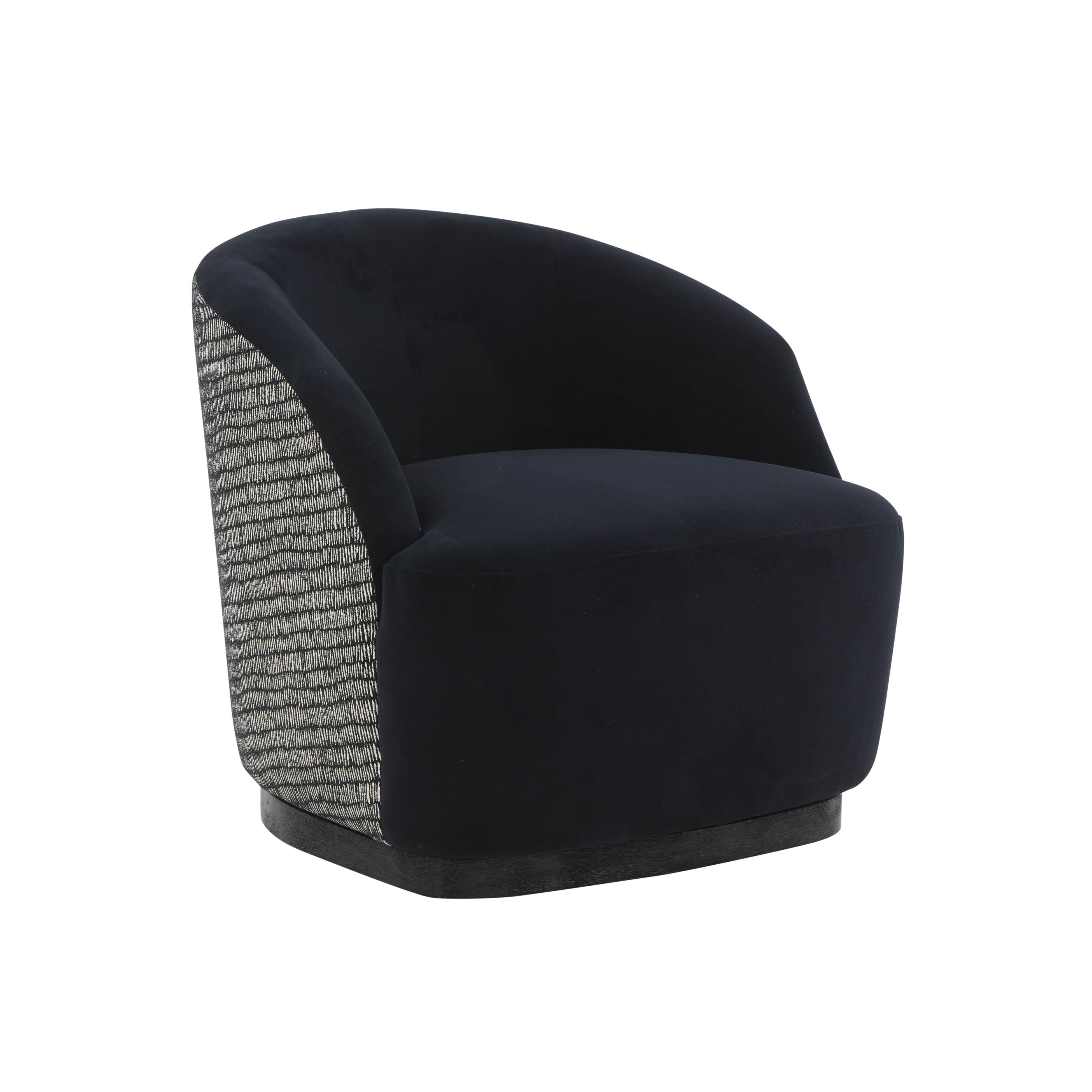 Reese Black Velvet Swivel Chair - Frankwebs