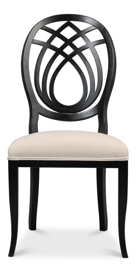 Goccia Side Chair - Nero - Banks Organza - Set of 2 - Frankwebs