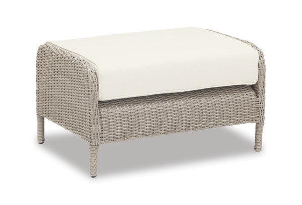 Manhattan Ottoman in Linen Canvas w/ Self Welt - Frankwebs