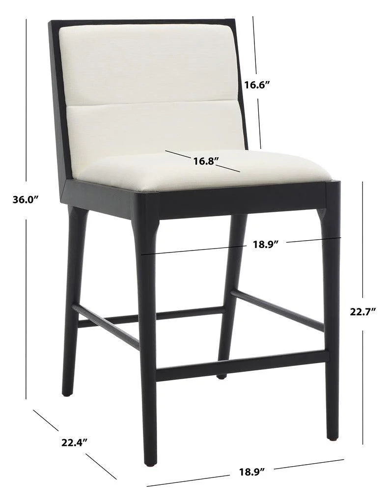 LAYCEE LINEN AND WOOD COUNTER STOOL - Frankwebs