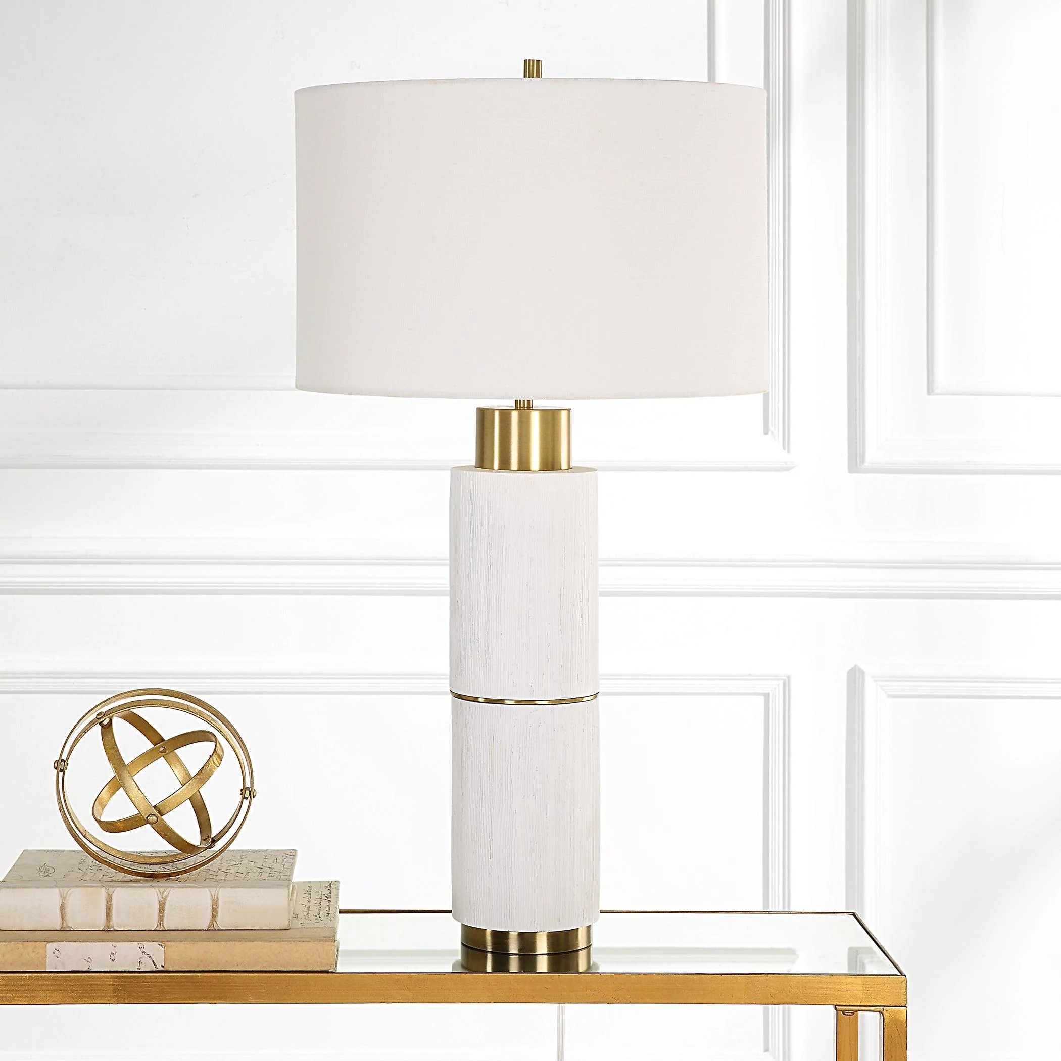 Ruse Whitewashed Table Lamp - Frankwebs