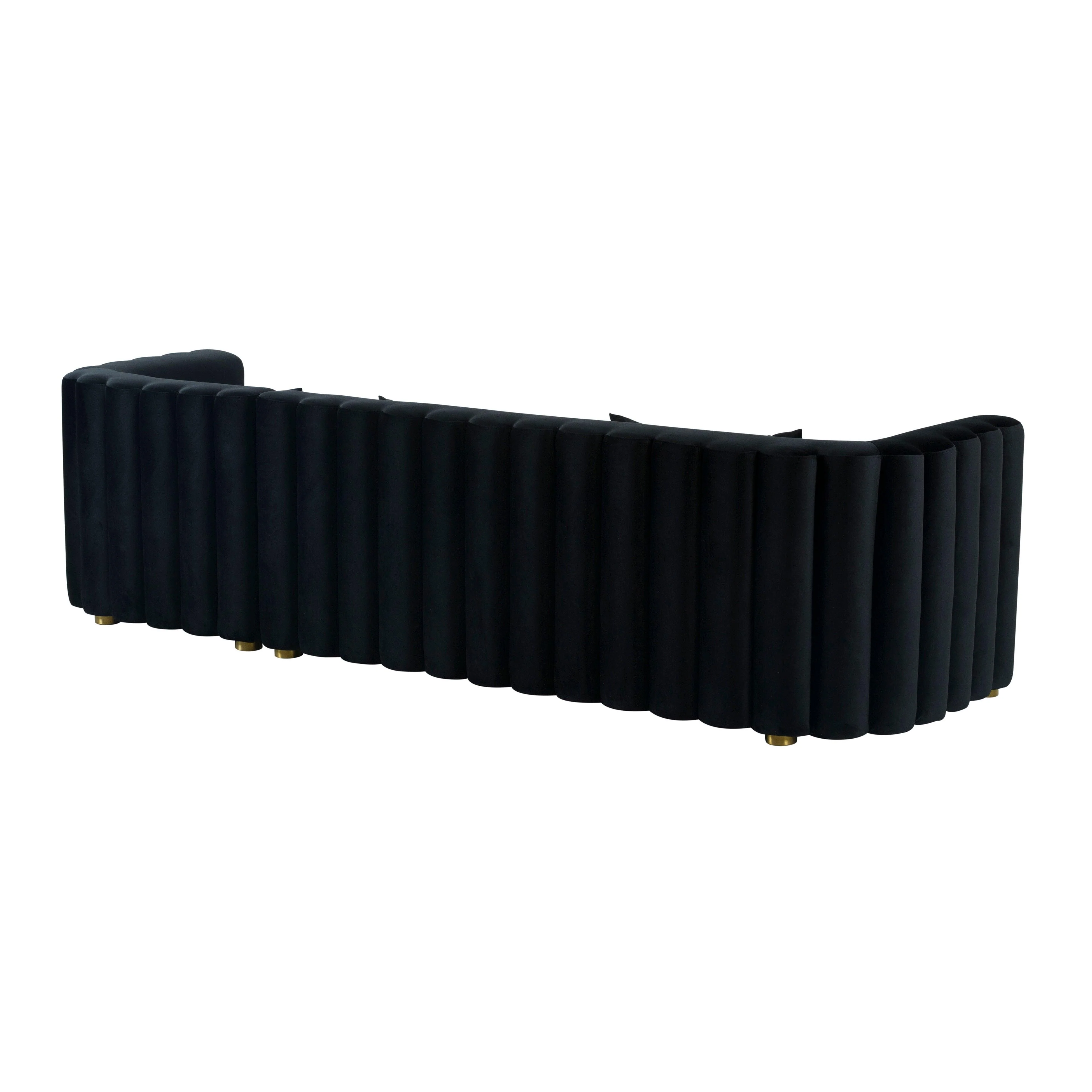 Callie Black Velvet Sectional - RAF - Frankwebs