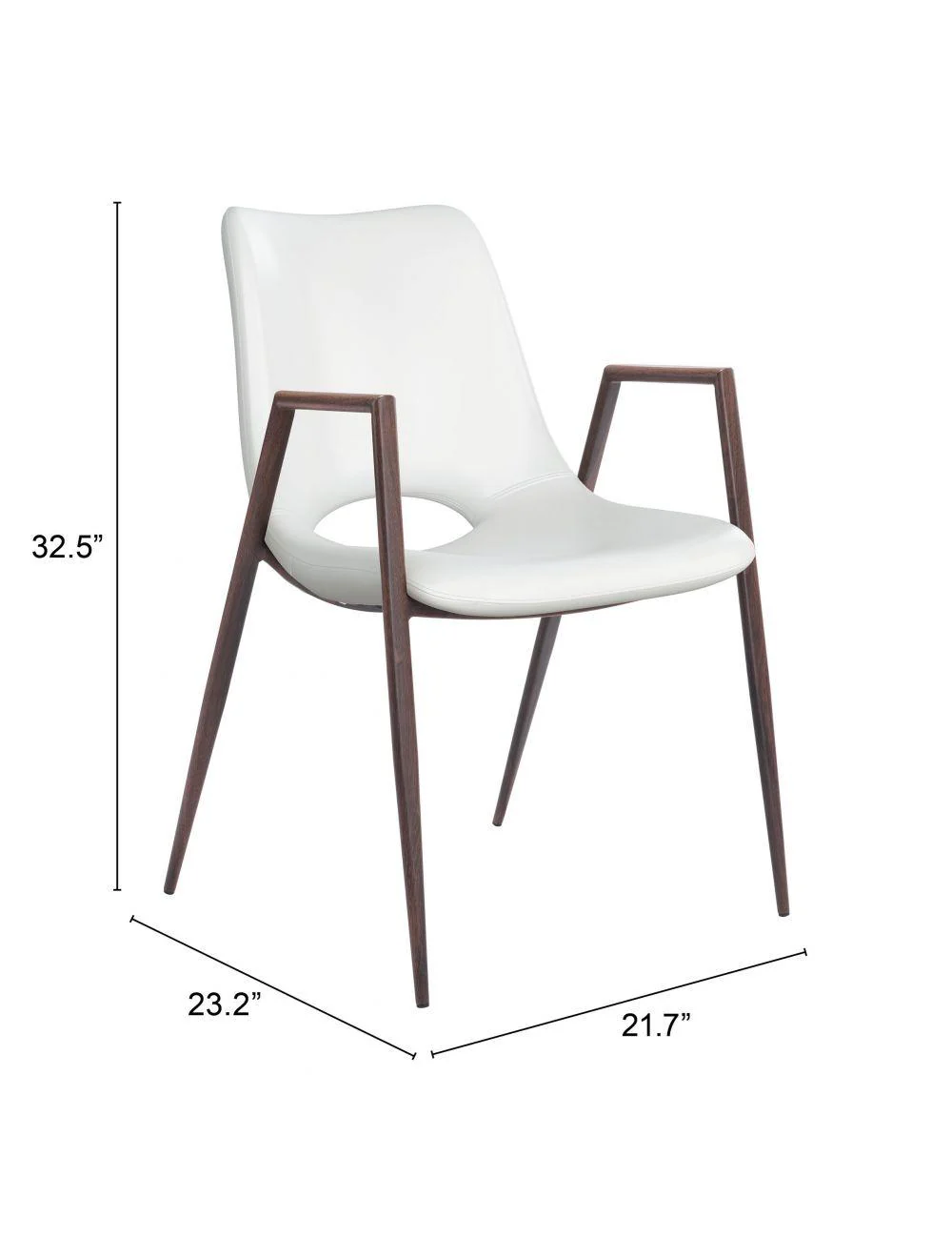 Desi Dining Chair (Set of 2) White & Walnut - Frankwebs