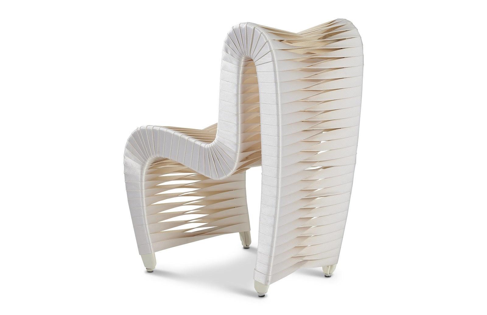 Seat Belt Dining Chair, White/Off-White - Frankwebs