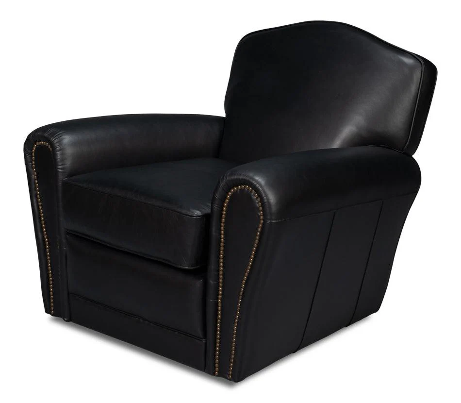 Elite French Club Swivel Chair - Black - Frankwebs