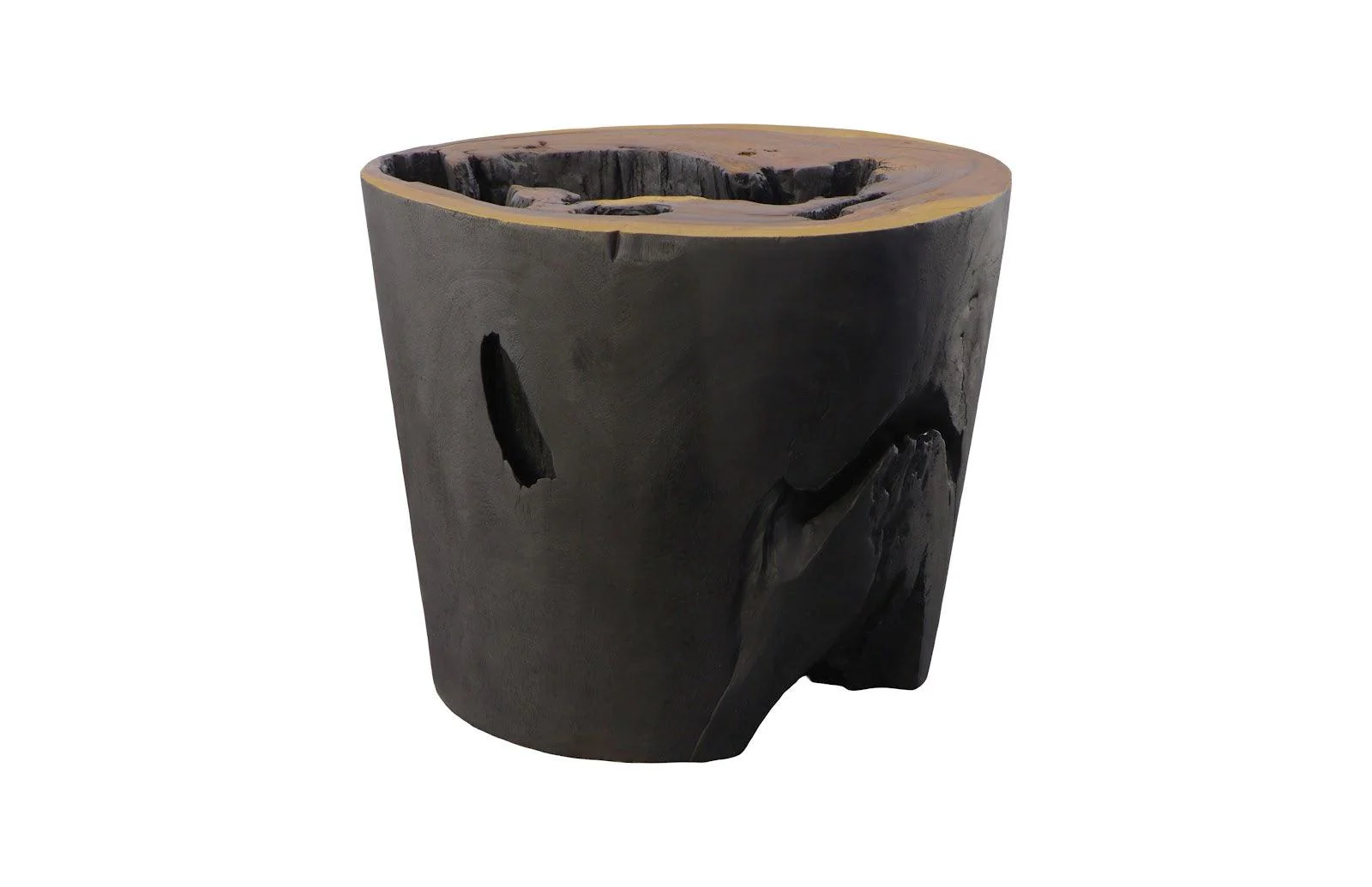 Chamcha Wood Side Table, Burnt Edge - Frankwebs