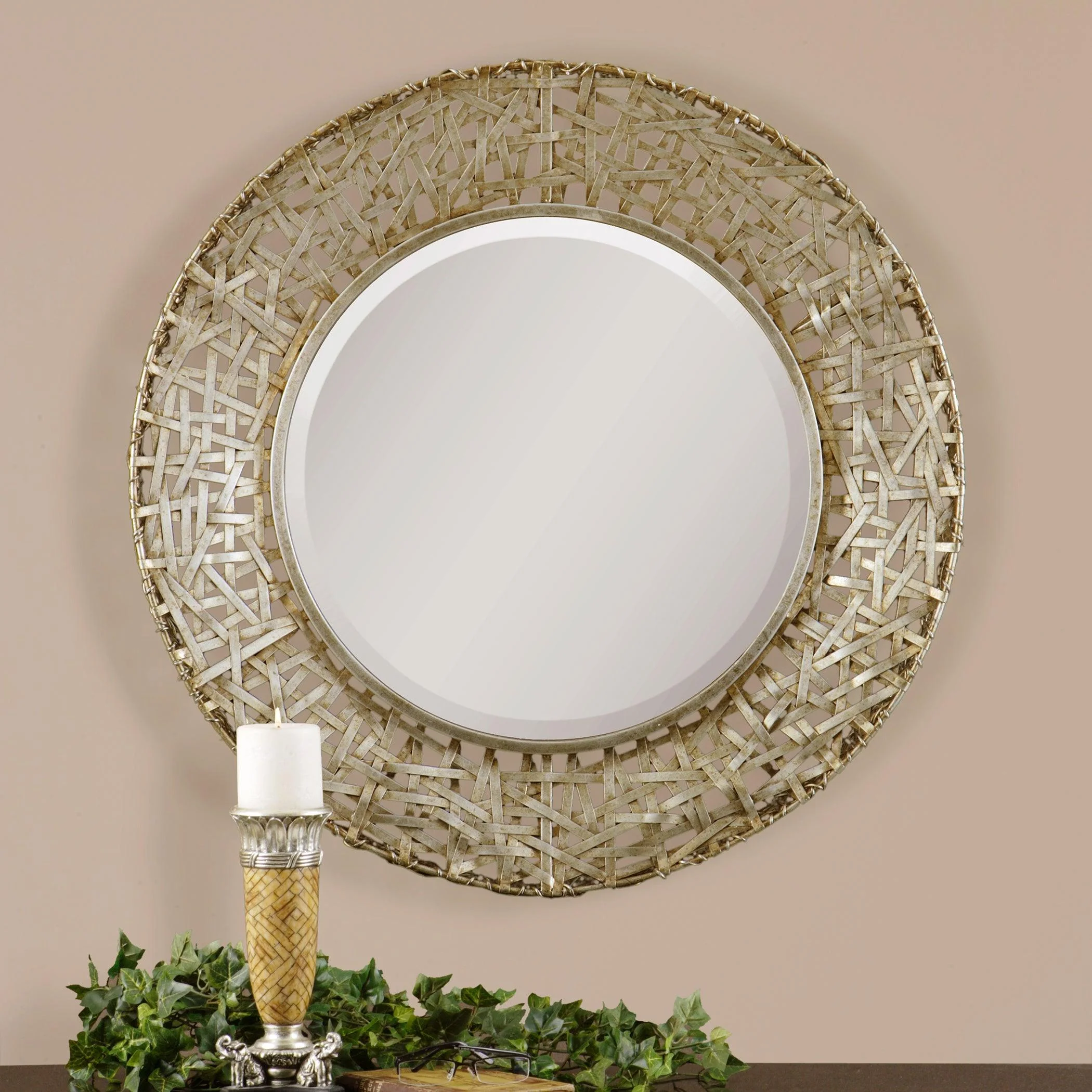 ALITA CHAMPAGNE WOVEN METAL MIRROR - Frankwebs