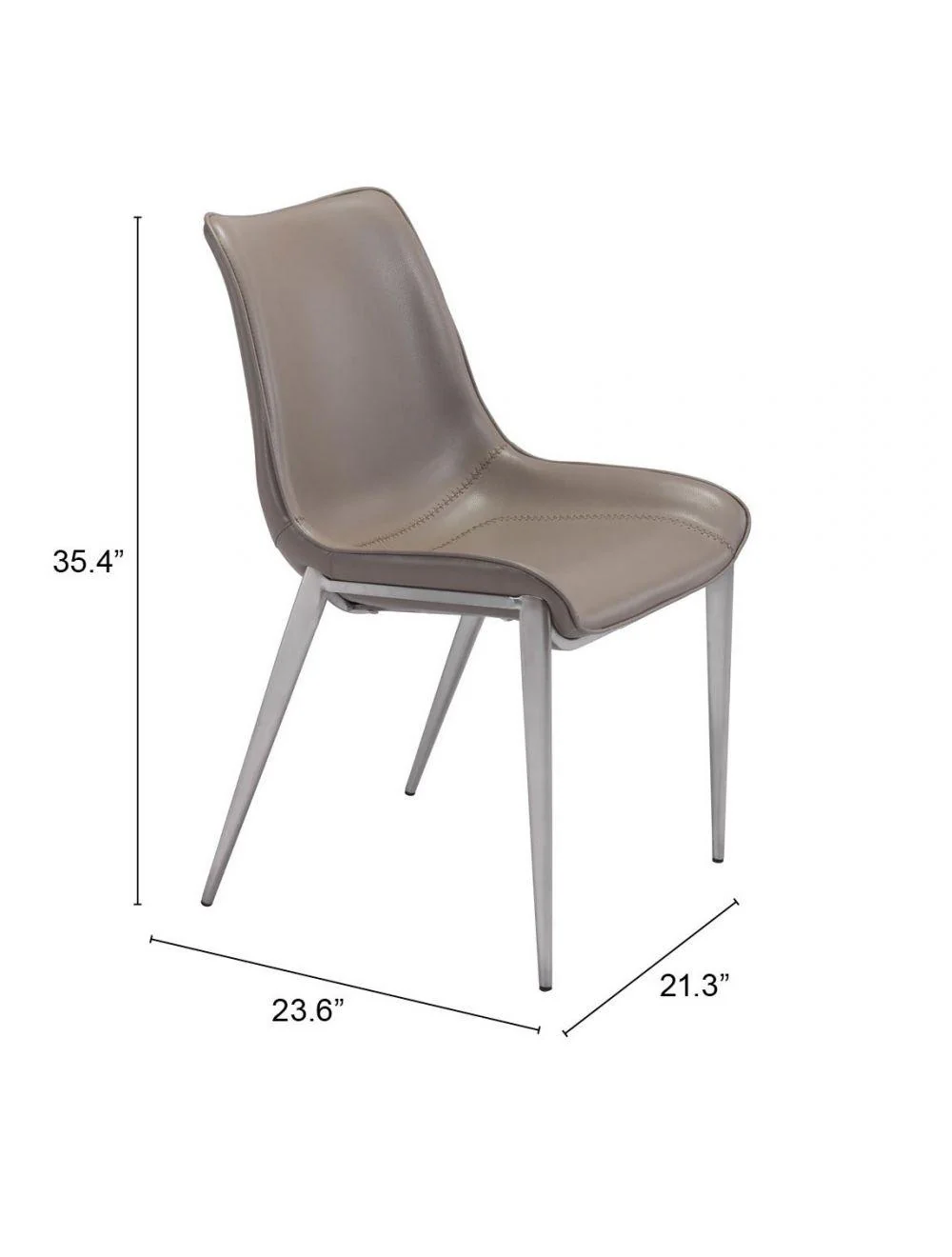 Magnus Dining Chair (Set of 2) Gray & Silver - Frankwebs