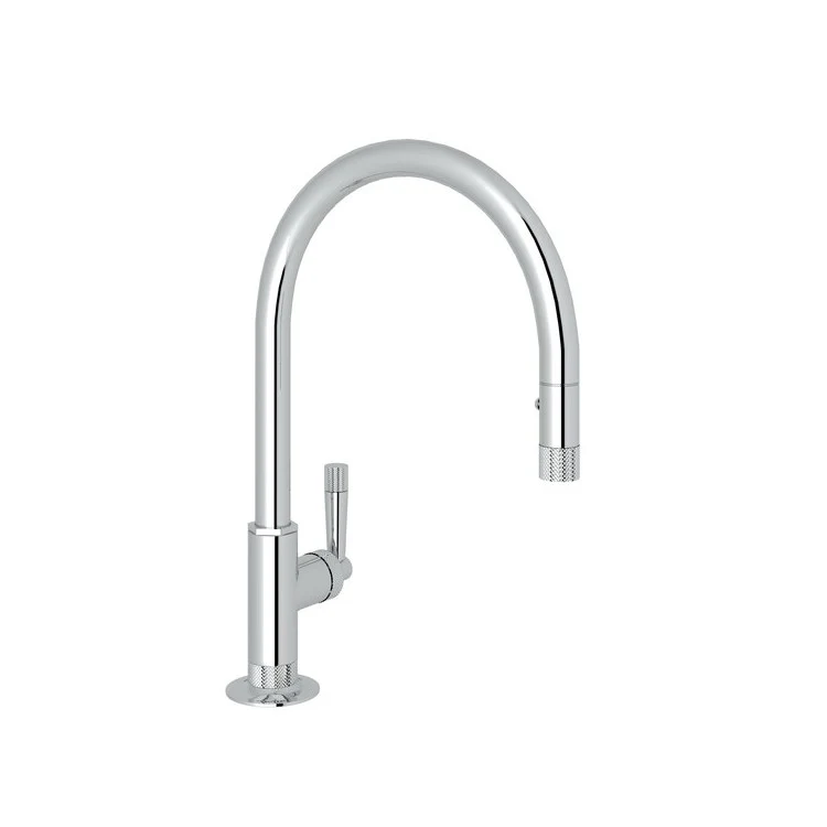Kitchen Faucet Graceline Pull Down 1 Metal Lever Polished Nickel 9-1/16 Inch Reach 3-7/64 Inch 15-3/64 Inch - Frankwebs