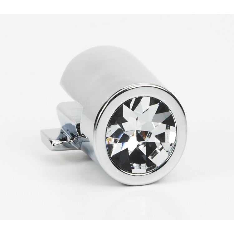 Post Ring Pull Crystal Small Round Polished Chrome 2-1/2 Inch Brass - Frankwebs