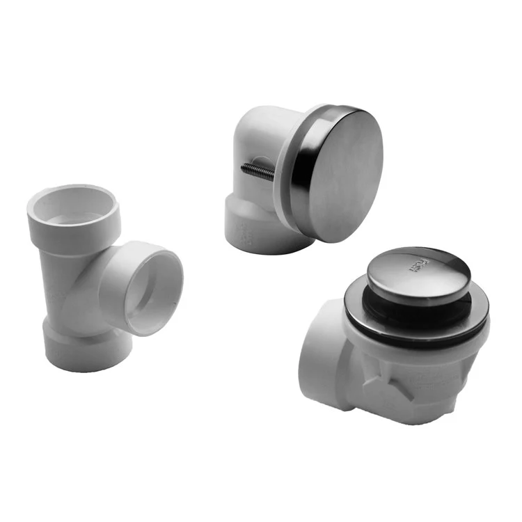 Drain Kit Polished Chrome Brass Includes Toe Control Strainer with Round No Hole Faceplate Half Kit 2-3/16 Inch - Frankwebs