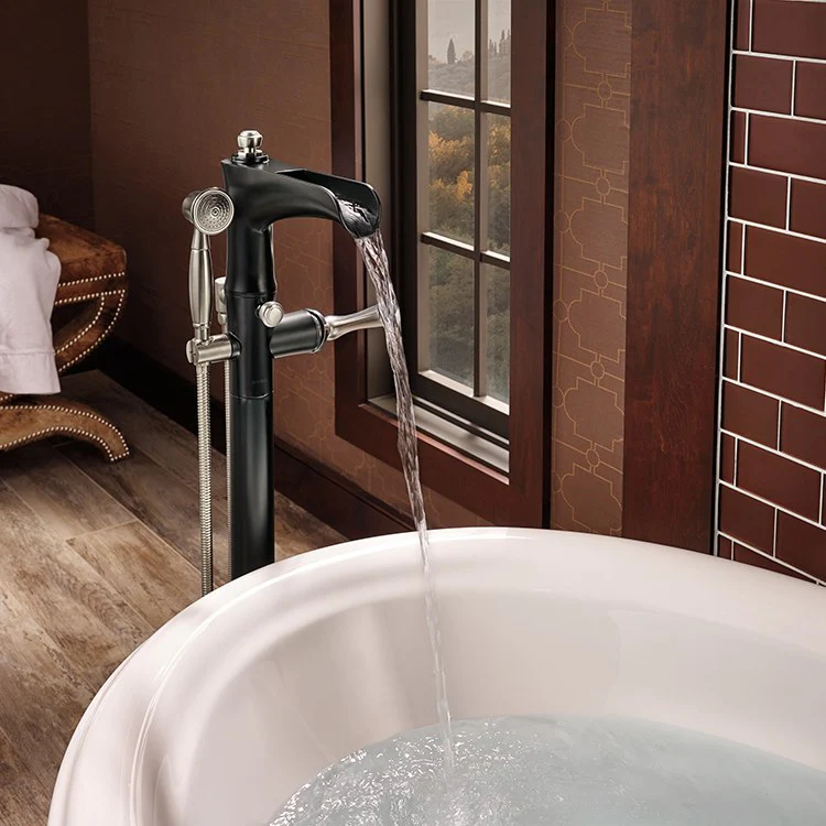 Rook Single Handle Freestanding Tub Filler with Handshower - Frankwebs