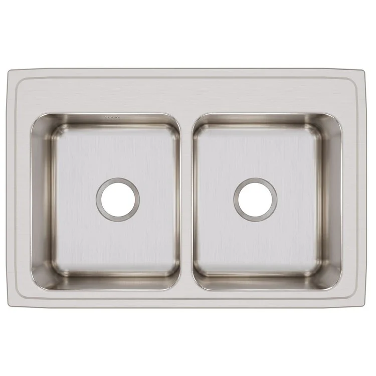 Kitchen Sink Lustertone Classic 33 x 22 Inch Double Bowl Equal Lustrous Satin Drop-In 12-1/8 Inch - Frankwebs