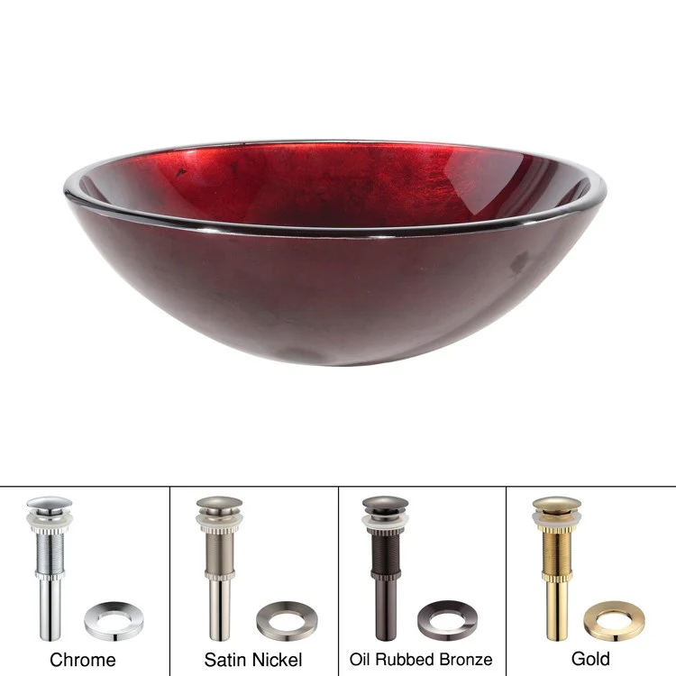Irruption Glass Vessel Sink with Pop-Up Drain and Mounting Ring - Frankwebs