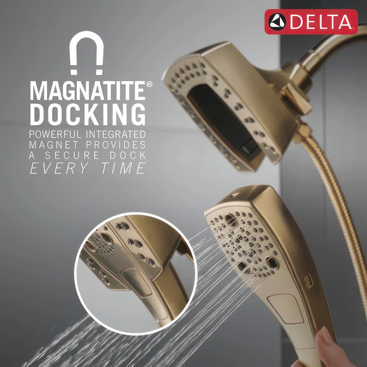 Handshower Combination In2ition Universal Showering Components H2Okinetic 2-In-1 Lumicoat Champagne Bronze WaterSense 5 Function Includes 60-82 Inch Stretchable Metal Hose - Frankwebs