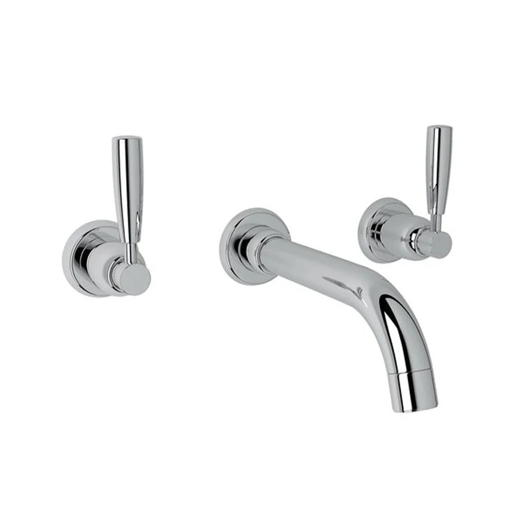 Lavatory Faucet Holborn Wall Mount Widespread 2 Lever Polished Chrome 1.2 Gallons per Minute - Frankwebs