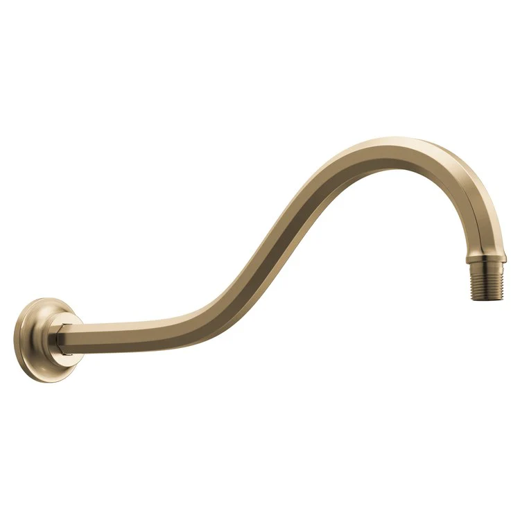 Shower Arm Beauclere with Flange Brilliance Luxe Gold 16 Inch 1/2 IN 14 NPT Brass Wall Mount - Frankwebs