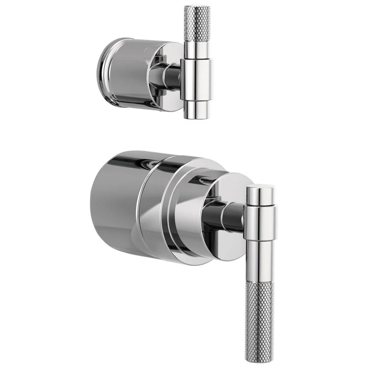 Handle Kit Litze Zinc 2 T-Lever with Knurling Brilliance Luxe Gold ADA for Pressure Balance Valve with Integrated Diverter Trim - Frankwebs